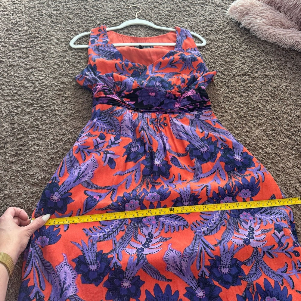 Anthropologie Maeve Macie Maxi Dress Floral Purple Orange Sleeveless 8 $168 - Picture 12 of 13
